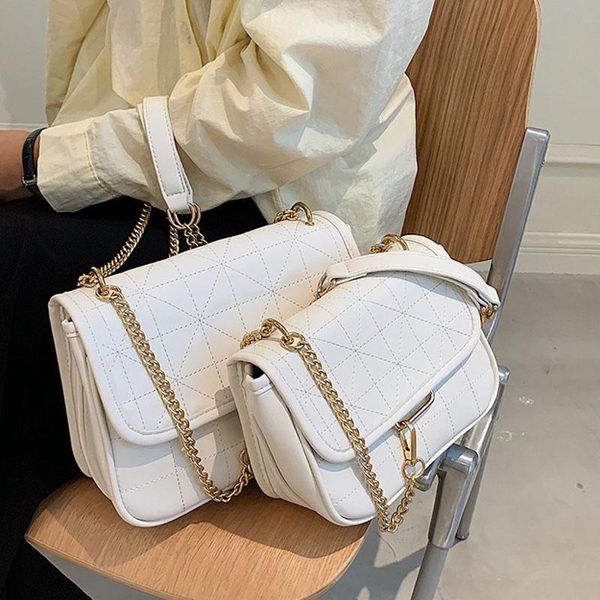 

evening bags high capacity leather crossbody for women 2021 luxury chain design shoulder simple bag female handbags travel messenger