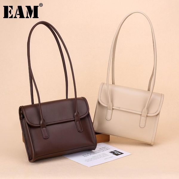 

shoulder bags [eam] women envelope brief retro pu leather flap personality all-match crossbody bag fashion tide 2021 18a1446
