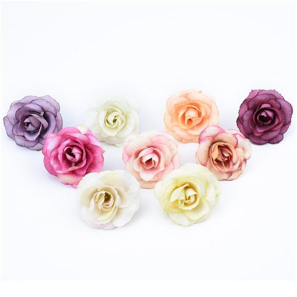 

20pcs silk teddy bear of roses decorative flowers wreaths fake flowers scrapbook home decor diy bride brooch artificial jllgup