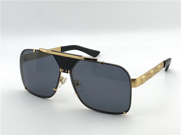 

new men vintage design sunglasses retro design big face 2187 square frame rimless uv400 lens steampunk style with box, White;black