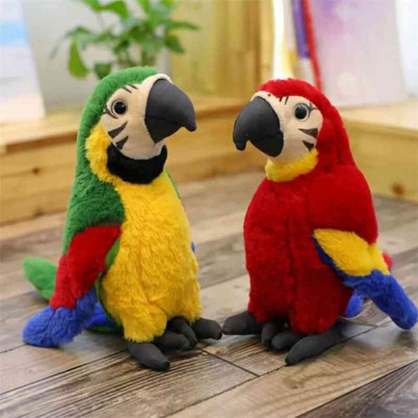 25 cm pappagallo uccello carino simulazione peluche animali di peluche bambola casa auto giardino arredamento regalo per bambini adulti 210728