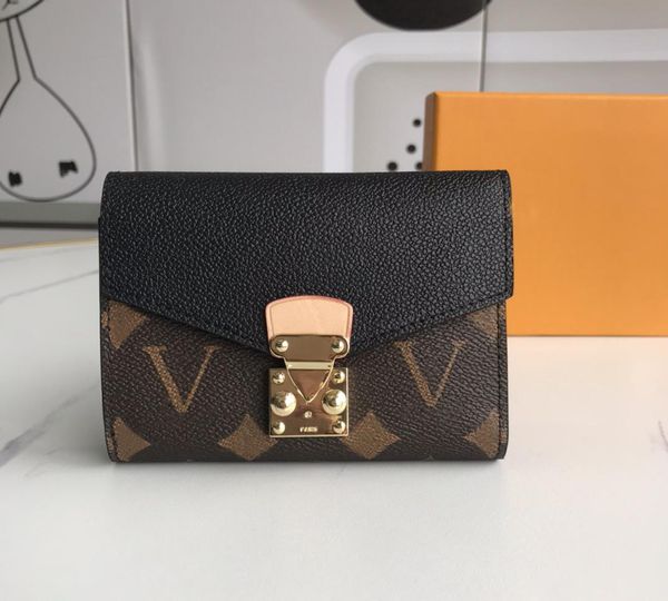 

2021 fashion flowers designer wallets luxurys mens womens leather bags classic letters key coin purse original box plaid card holder m67478a, Red;black