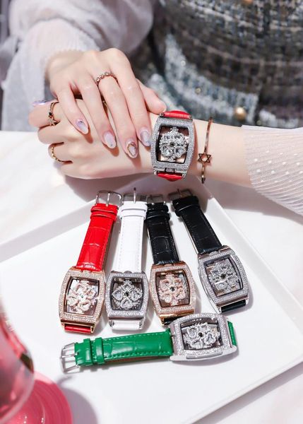 

wristwatches women watches quartz dress rotation czech diamond barrel casual ladies wristwatch montre femme relojes para mujer, Slivery;brown