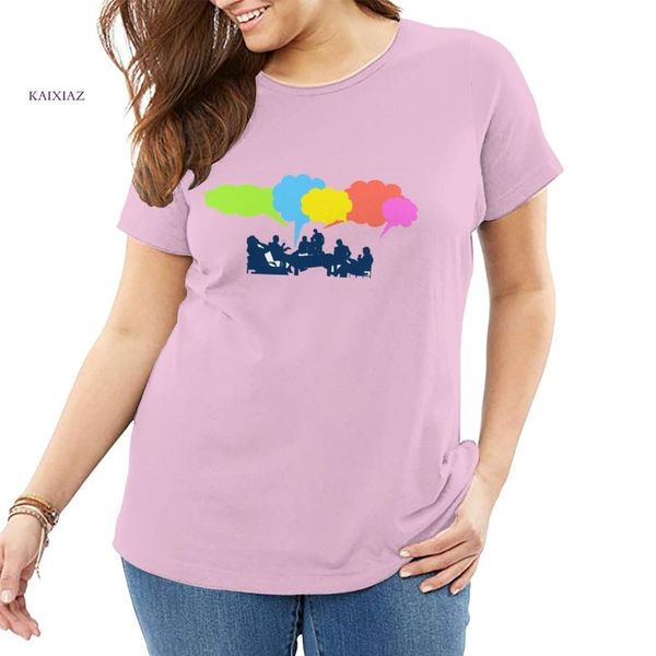 

women's t-shirt 2021 oversized team brainstorm graphic plus size short sleeve tees loose clothing for womens, White
