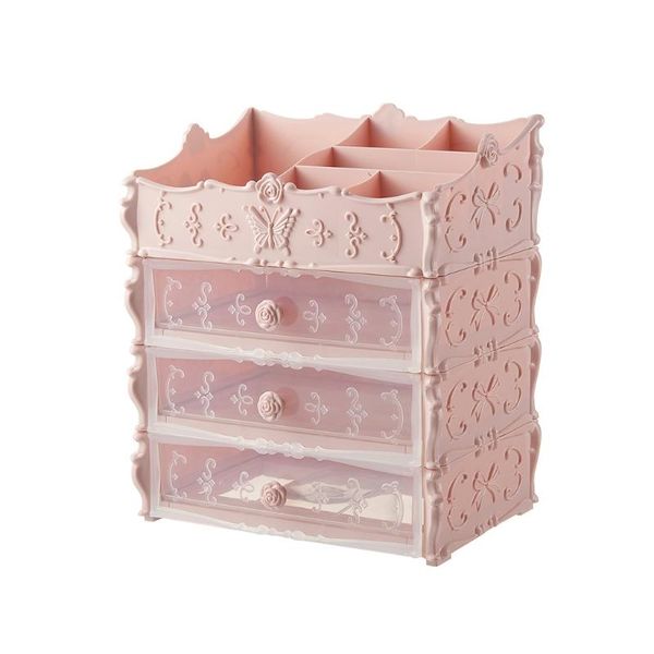 

storage boxes & bins cosmetic organizer - easily organize your cosmetics, jewelry and hair accessories. looks elegant sitting on or