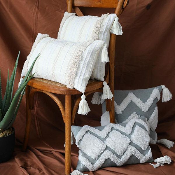 

cushion/decorative pillow home decor pillowcase sofa cushion cover square pillows tassel bedroom living room woven modern