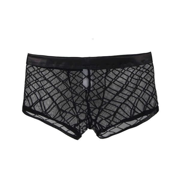 

underpants new arrival underwear for men transparent s  l xl boxer black cotton plaid para hombre lingerie homme mps056, Black;white