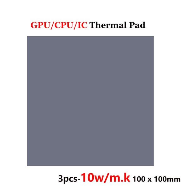 

fans & coolings 3pcsthermal pad 10 w/100x100x1mm thermal conductivity cpu heatsink cooling conductive silicone pads
