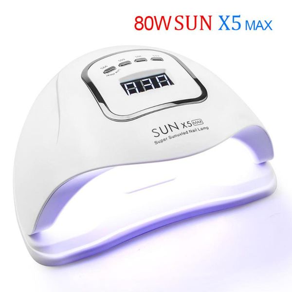 

nail dryers 80w uv led dryer 45leds lamp for all types gel curing polish with infrared sensing lcd display manicure