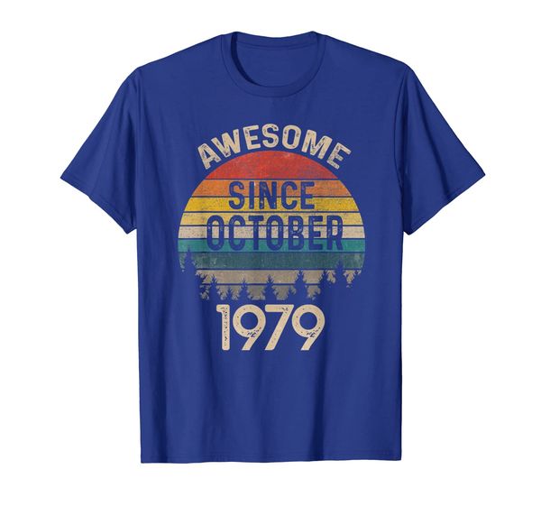 

awesome since october 1979 40th birthday vintage shirt, White;black