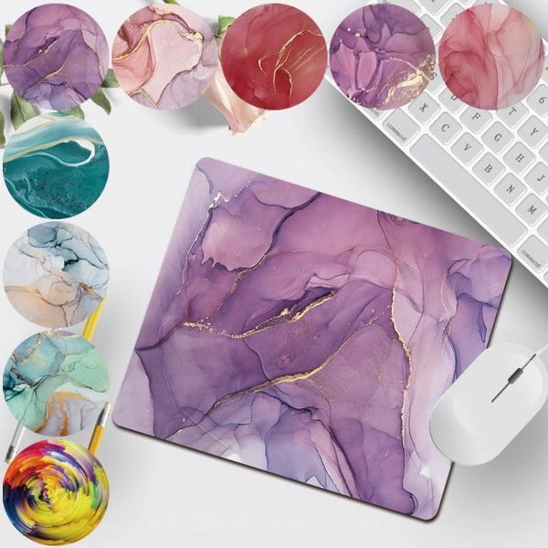 

mouse pads & wrist rests smooth gaming pad small portable durable pu leather waterproof non-slip watercolor pattern print series computer ma