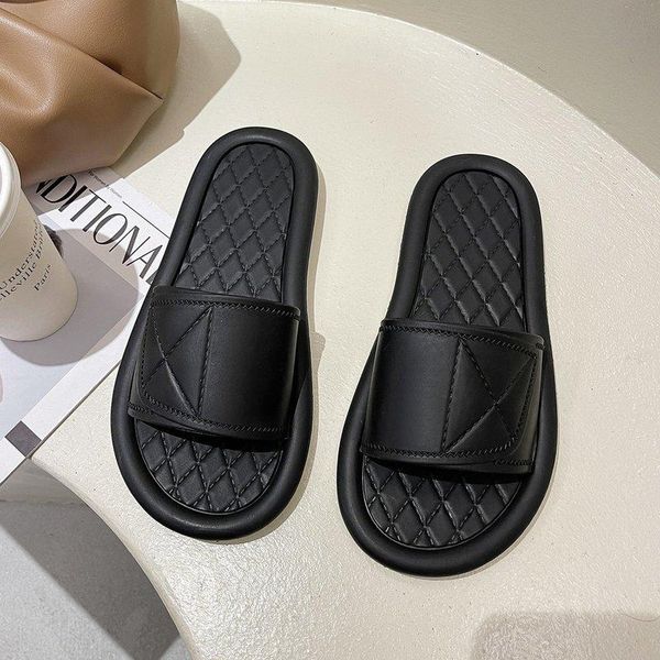 

sandals summer slippers women's indoor eva2021 cool soft soled fashion slide light beach shoes home large, Black
