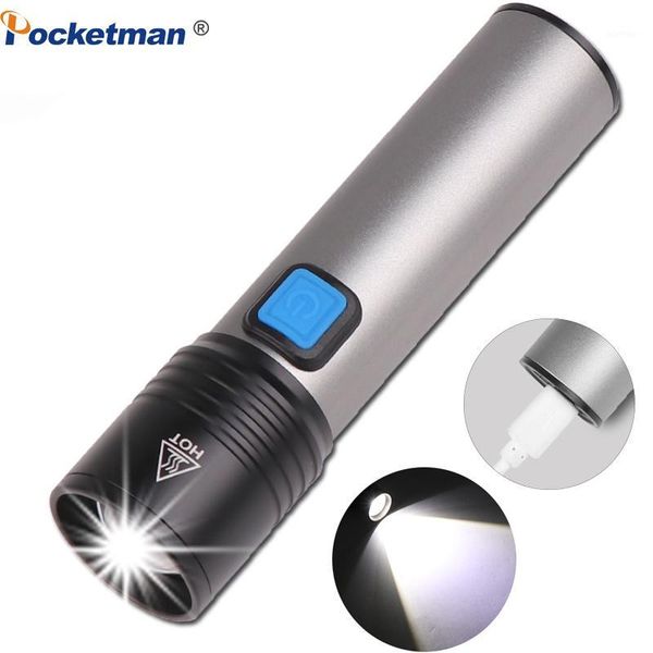 

flashlights torches usb rechargable mini waterproof torch 4 lighting mode zoom portable for night lighting1