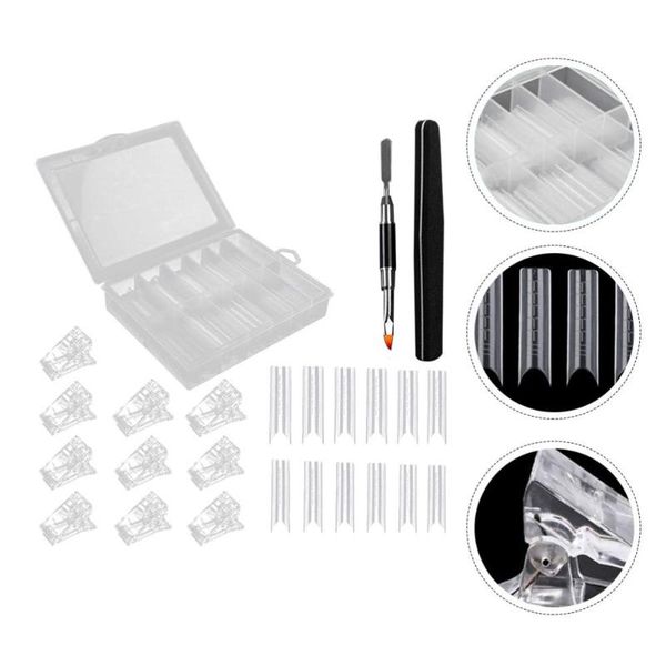 

1 set of nail art tool set professional finger nail extension clips (white)