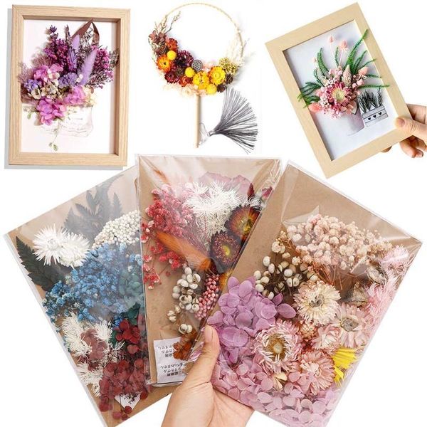 

real dried flowers for home decoration wedding birthday decoration diy frame double-sided glass frame desko jllxpj