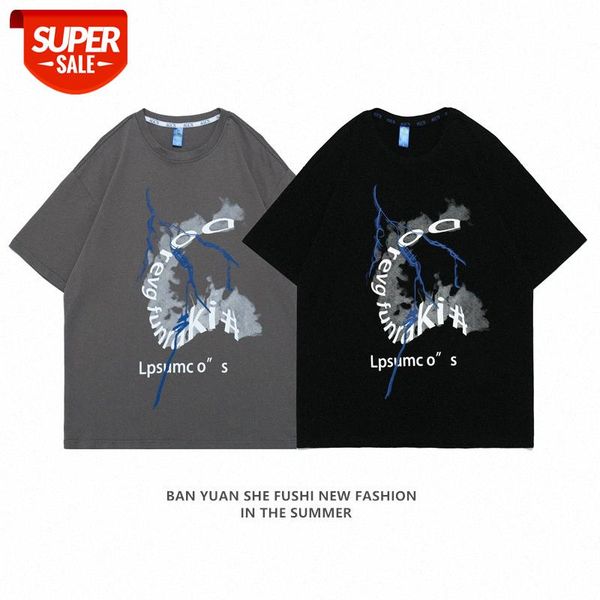 

sakahara company letter printing short-sleeved t-shirt male personality half-sleeved couple hip-hop bf compassionate #ok4x, White;black