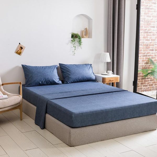 

bedding sets 4-color bed sheet pillowcase home textile solid color four-piece suitable height 35