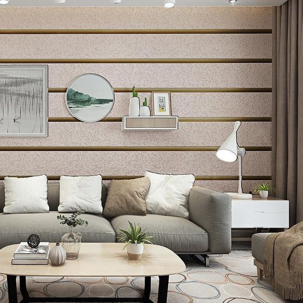 

wallpapers modern simple wide stripe thickening imitation velvet wallpaper bedroom living room tv bedside background non woven
