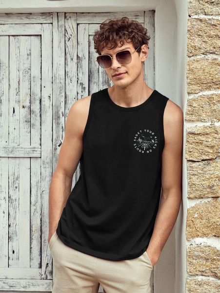 

men letter graphic tank d6ze#, White;black