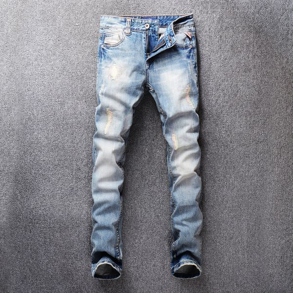 

2021 new italian fashion light blue embroidery designer men streetwear slim hip hop homme 3dv1