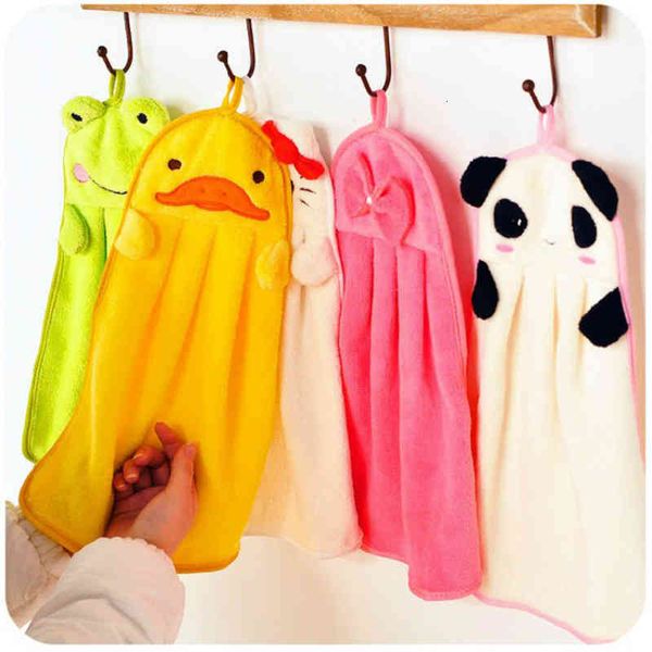 

baby hand towel soft childrens cartoon animal hanging wipe bath face towel colorful kitchen bathroom healthy
