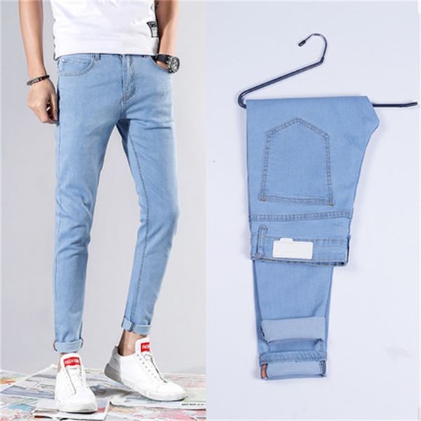 

2021 new mens brand ny pant casual trousers denim black jeans homme stretch pencil pants plus size 27-36 eo0g, Blue