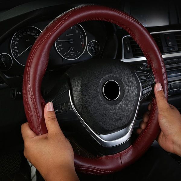 

steering wheel covers four seasons universal leather cover non-slip car interior modification supplies