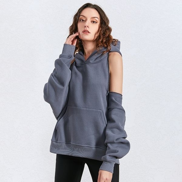 

twotwinstyle black casual hollow out sweatshirt for women hooded long sleeve pocket female sweatshirts spring fashion new 201208
