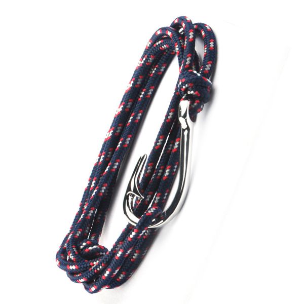 

Multilayer Rope Fish Metal Hook Bracelet Pulseras Hombre Hope Nautical Anchor-Sailor Anchor Bracelets Men Father Gifts