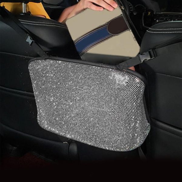 

car organizer storage pocket bag trunk compartment diamante seat shiny quality