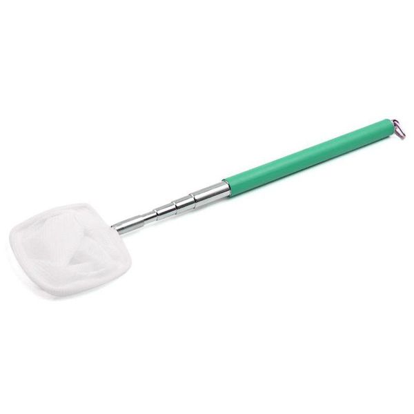 

stainless steel extendable handle aquarium pond fish shrimp skimming net square