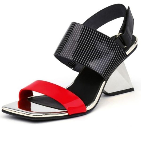 

dress shoes fanyuan summer women sandals strange heel pumps wedding woman gladiator sandal valentine, Black