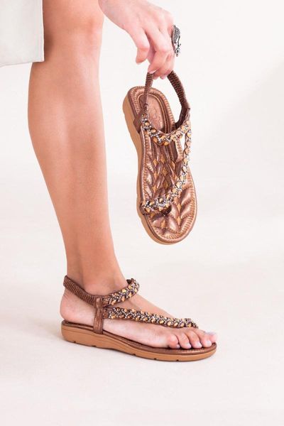 

sandals women's cubic zirconia coffee a212yguj0003, Black