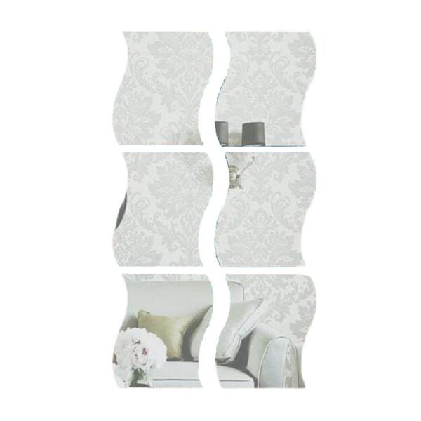 

wall stickers diy mirror sticker 3d three-dimensional wave six-piece combination family familiar article everyday use