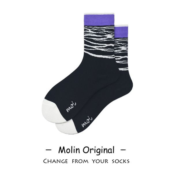 

designer black purple color matching version wave stripe, Black;white