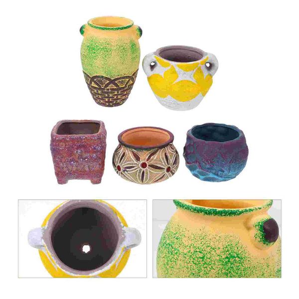 

vases 5pcs creative succulent plant flowerpot ceramic household bonsai pot