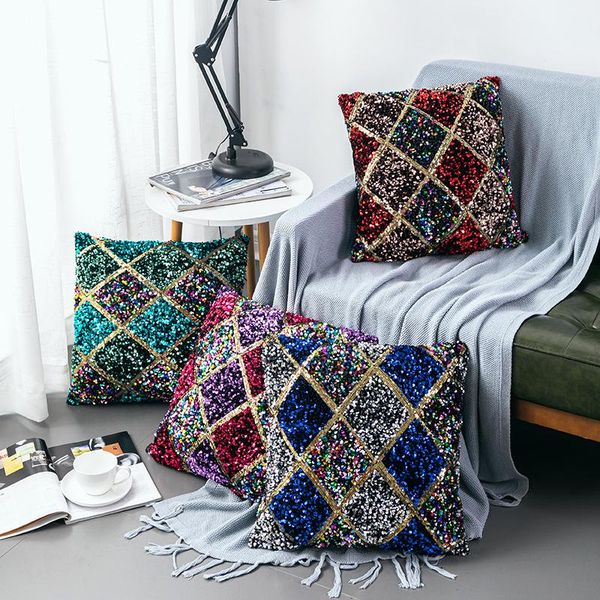 

pillow case 45x45cm large diamond sofa pillowcase pink cushion cover throw home bed chair decoration 17.72x 17.72inch