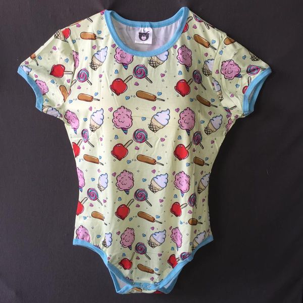 

women's jumpsuits & rompers baby diaper lover snap crotch romper onesie ageplay abdl/ddlg, Black;white