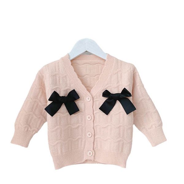 

girls cardigan kids coats baby outerwear cotton crochet knitting patterns toddler sweaters autumn winter sweater infant jacket bows b8621, Blue