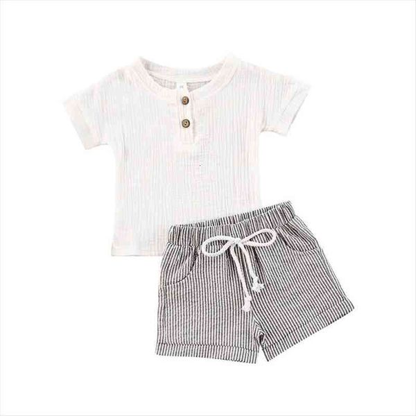 

0-3years toddler baby girl clothing set short sleeve white cotton shirt striped printed shorts 2pcs outfit