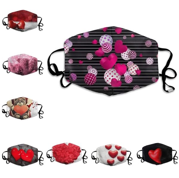 

new home valentine's gift face mask valentine's day masks for boys girls couple dustproof masks washed peach heart love facemask z