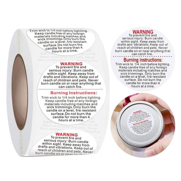 

gift wrap 500pcs candle warning label jar container sticker waterproof safety labels for walls furniture supplies tools