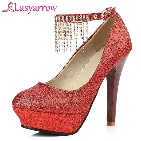 

dress shoes lasyarrow wedding crystal tassel chains ankle strap gladiator rome platform woman high stilettos heels round, Black