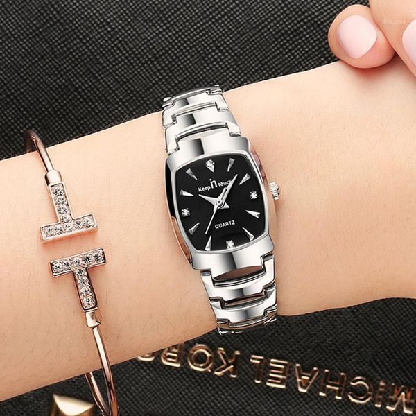 

watches women fashion watch 2021 waterproof square diamond bracelet for drop relogio feminino wristwatches, Slivery;brown