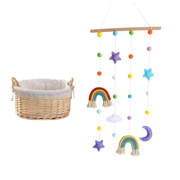 

storage baskets 1 pcs wicker basket toy deskbox & woven wall hanging po organizer with