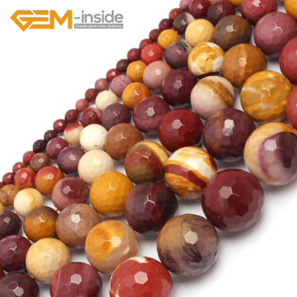 

faceted mookaite jasper natural round stone loose beads for jewelry making beads diy creative gifts 15" strand wholesale q0531, Black