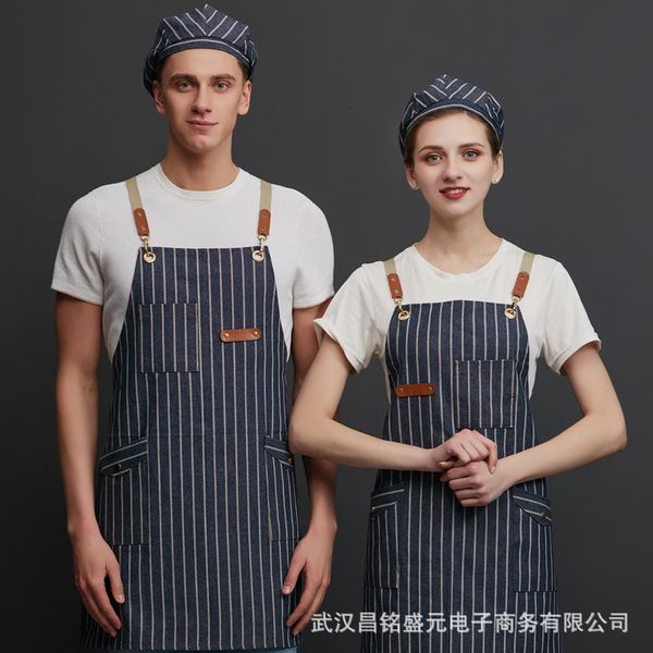 

apron canvas denim baking western restaurant printing women's kitchen el