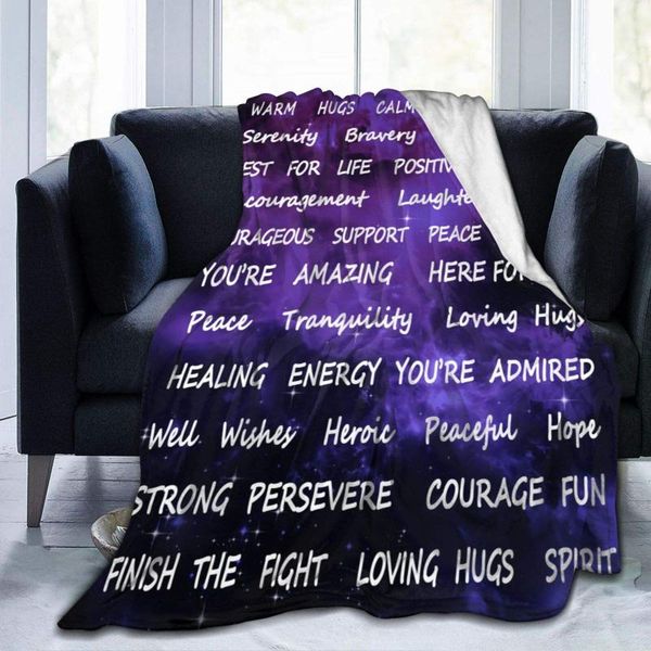 

blankets healing thoughts blanket flannel throw lightweight cozy couch bed soft and warm plush quilt 60"x50"for teens