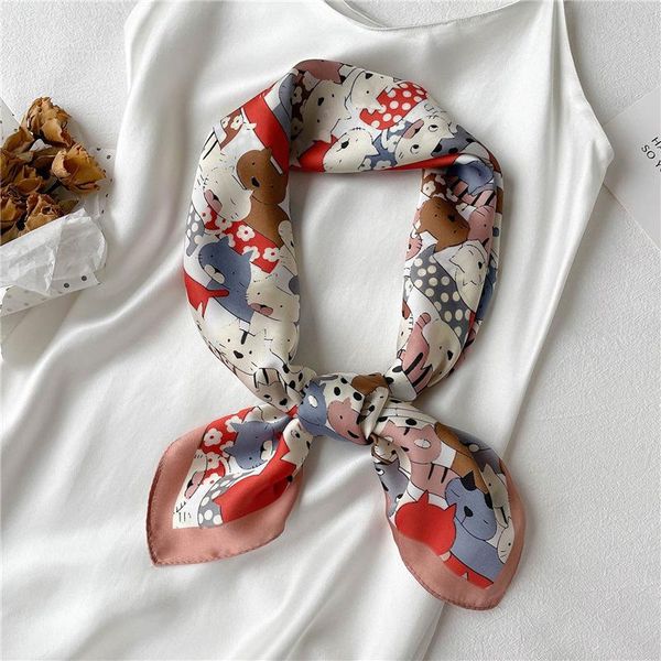 

scarves silk print lady hair square scarf luxury designer foulard fashion female shawl and wraps headkerchief large hijab summer, Blue;gray