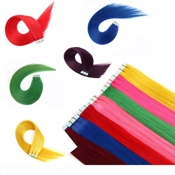 

malaysian peruvian brazilian inaian hair tape in human hair extensions mac makeup extensions de cheveux for sale, Black